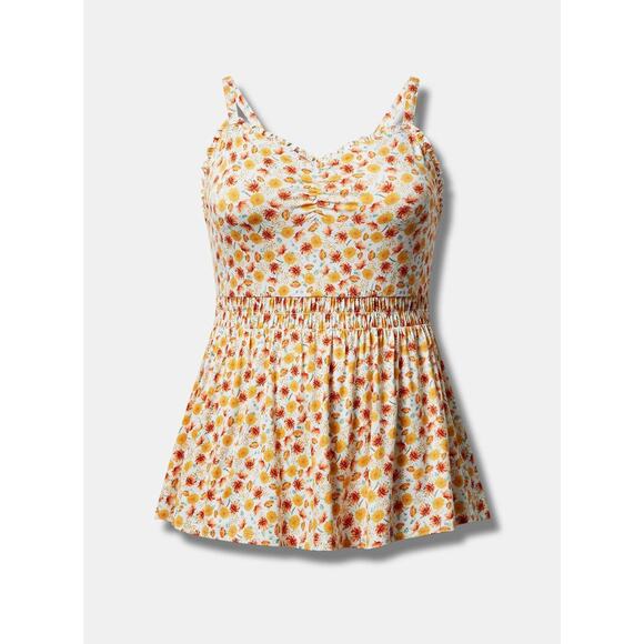 Torrid 5x 5 28 Super Soft Sweetheart Ruched Babydoll Top - Picture 2 of 4